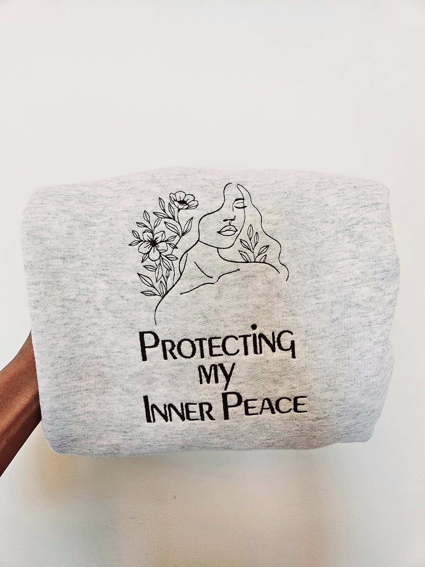 Protecting My Inner Peace Embroidered Sweatshirt