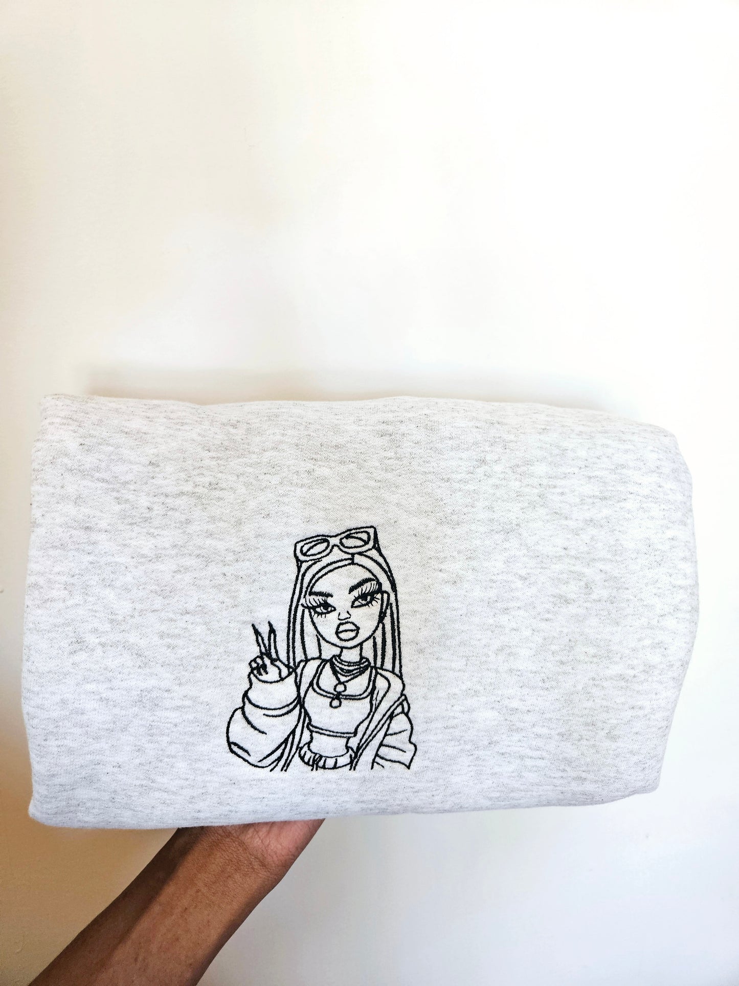 Unbothered Baddie Embroidered Sweatshirt