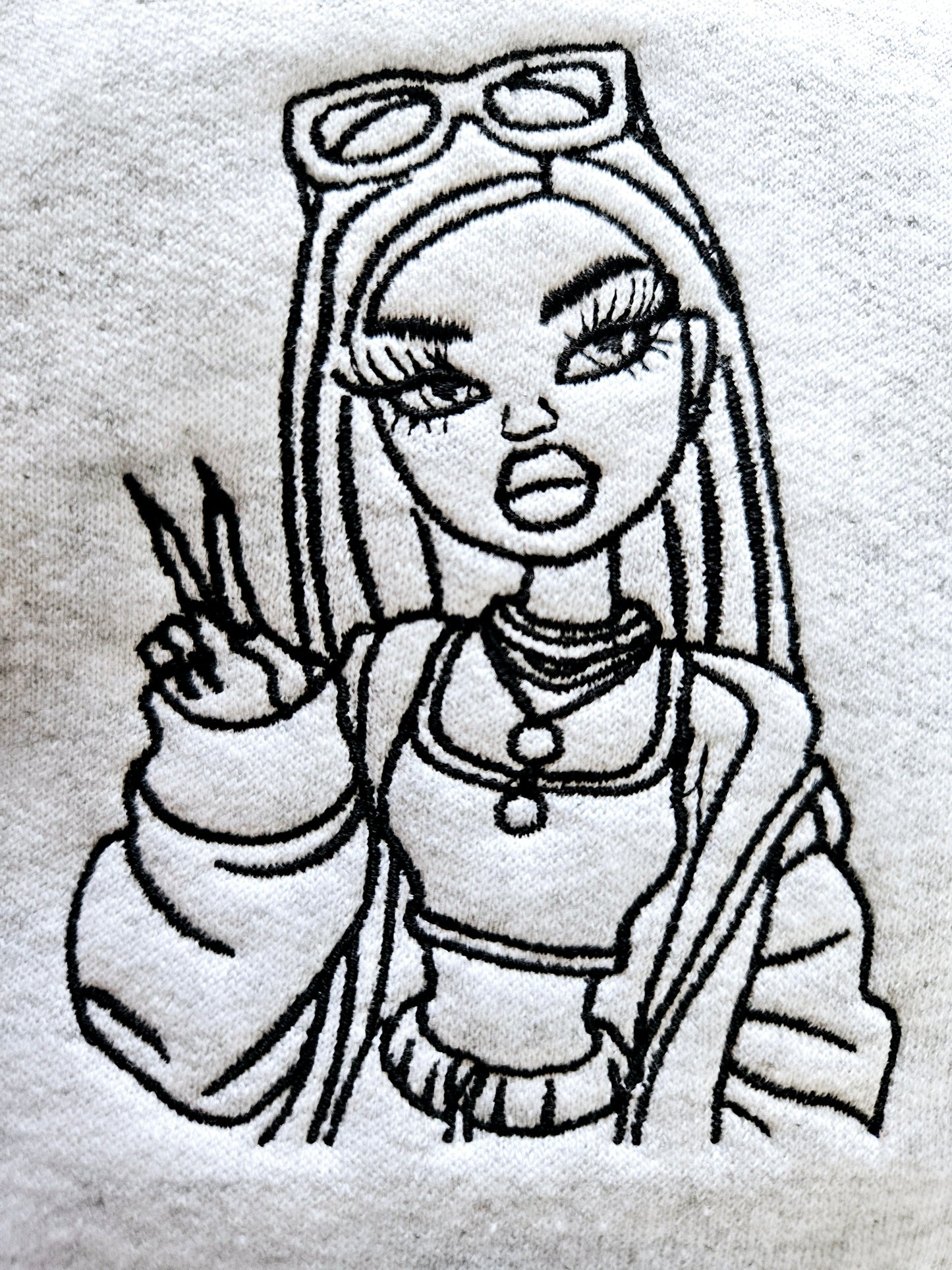 Unbothered Baddie Embroidered Sweatshirt